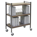 Omnimed Std Vertical Open Chart Rack 3 Shelves 20 Binder Capacity in Woodgrain 260002-WG